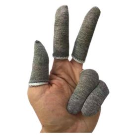 50 Pcs Cotton Finger Cots Fingertips Protective Finger Gloves for DIY Daily Work, Grey