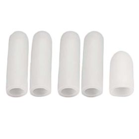 One Set Finger Cot Silica Gel Finger Protection Finger Brace Support Finger Gloves, White