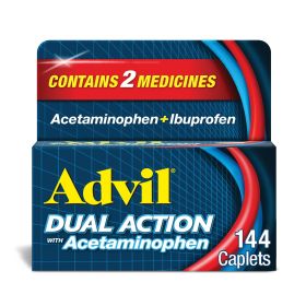 Advil Dual Action With Acetaminophen Pain and Headache Reliever Ibuprofen Caplets; 144 Count