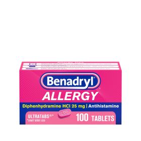 Benadryl Ultratabs Antihistamine Cold & Allergy Relief Tablets; 100 Count