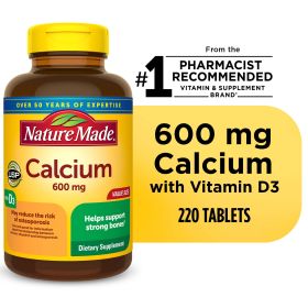 Nature Made Calcium 600 mg with Vitamin D3 Tablets; 220 Count