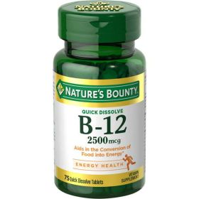 Nature's Bounty Vitamin B12 Quick Dissolve Tablets; 2500 mcg; 75 Count