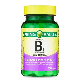 Spring Valley Vitamin B1 Tablets Dietary Supplement; 250 mg; 100 Count