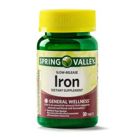 Spring Valley Slow-Release Iron Tablets Dietary Supplement; 45 mg; 30 Count