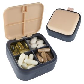 Travel Medicine Pill Organizer Small Pill Box Mini Pill Case with 4 Compartments