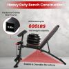 Adjustable Weight Bench with Preacher Curl Pad Resistance Bands Leg Extension Foldable Strength Training Workout Bench for Home Gym Full Body Exercise