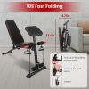 Adjustable Weight Bench with Preacher Curl Pad Resistance Bands Leg Extension Foldable Strength Training Workout Bench for Home Gym Full Body Exercise