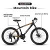 S26102 26 Inch Mountain Bike, Shimano 21 Speeds with Mechanical Disc Brakes, High-Carbon Steel Frame