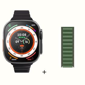 DaTeoy ZD8 Ultra Smart Watch Series 8 49mm Titanium Alloy Body 2.0&quot; Retina Screen BT Call NFC ECG IP68 Waterproof Smartwatch Men (Color: black add green2)