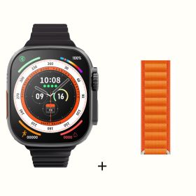 DaTeoy ZD8 Ultra Smart Watch Series 8 49mm Titanium Alloy Body 2.0&quot; Retina Screen BT Call NFC ECG IP68 Waterproof Smartwatch Men (Color: black add orange2)