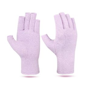 1pair Compression Arthritis Gloves Pain Relief Gloves ( Buy A Size Up ) (Color: Purple, size: M)