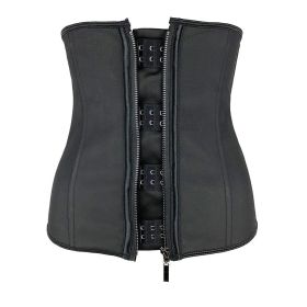 Women Latex Waist Trainer Body Shaper Corsets with Zipper Cincher Corset Top Slimming Belt Black Shapers Shapewear Plus Size (Color: Black, size: 5XL)