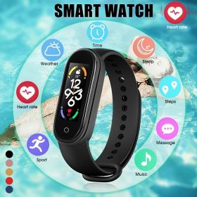 Smartband Fitness Smart Bracelet Heart Rate Blood Pressure Measurement Waterproof Smart Watch Men Women (Color: Pink, size: One Size Fits All)