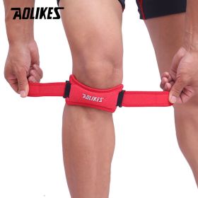 Aolikes 1pc Adjustable Knee Strap; Patellar Tendon Pressurized Protector; Support Slider Pad Guard For Badminton Running (Color: Red)