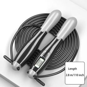 1pc Gym Fitness Smart Jump Rope With LCD Screen Counting Speed Skipping 2.8 M / 9.18ft (Items: Skipping Rope, Color: Gray)